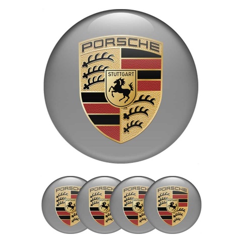 Porsche Silicone Emblems Custom Grey Color Base