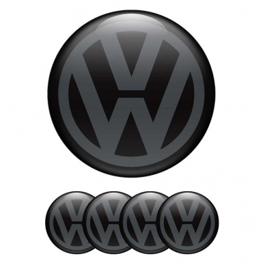 VW Logo Emblem Badge Self-adhesive Anthracite