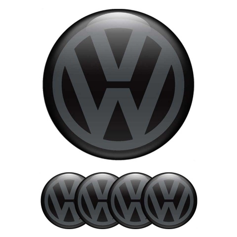 VW Logo Emblem Badge Self-adhesive Anthracite
