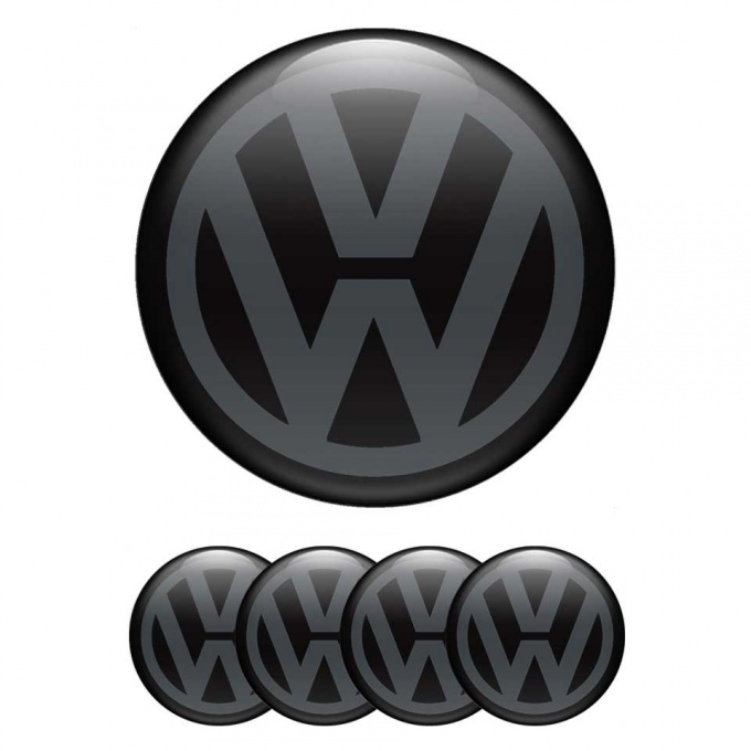 VW Logo Emblem Badge Self-adhesive Anthracite