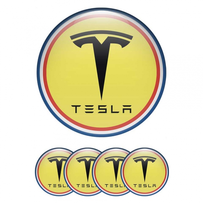 Tesla Logo Emblem Badge Self-adhesive Custom Design