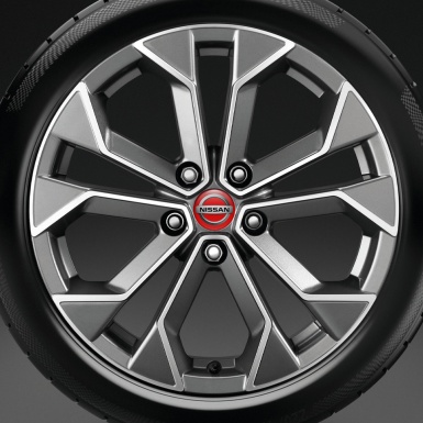 Nissan Domed Stickers Wheel Center Cap Sports Series Red Color