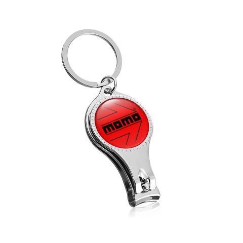 Momo Key Fob Nail Clipper Classic Red Black Arrow Logo Design
