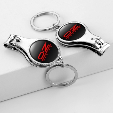 OZ Racing Keyring Nail Trimmer Black Red Lines Domed Sticker
