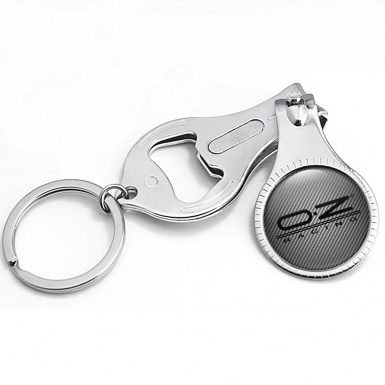OZ Racing Fob Chain Nail Clipper Light Carbon Black Lines Logo Design
