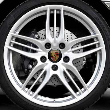 Porsche Wheel Center Cap Domed Stickers Black Classic