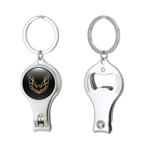 Pontiac Firebird Key Chain Nail Clipper Black Golden Tint Logo Edition