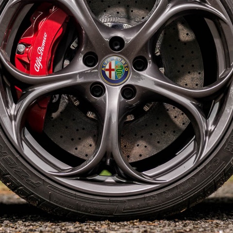 Alfa Romeo Wheel Center Cap Domed Stickers Classic With Gold Printing
