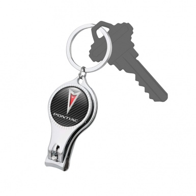 Pontiac Fob Chain Nail Trimmer Carbon Silver Tint Red Logo Edition