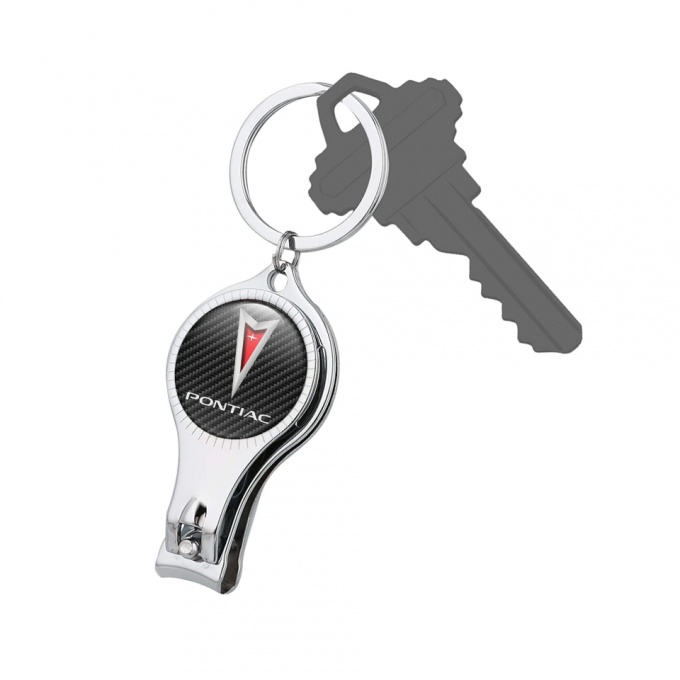 Pontiac Fob Chain Nail Trimmer Carbon Silver Tint Red Logo Edition