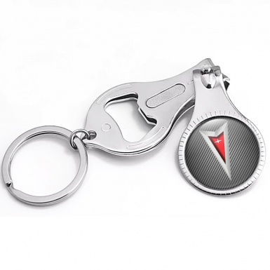 Pontiac Keyring Holder Nail Trimmer Light Carbon Silver Red Logo Edition 