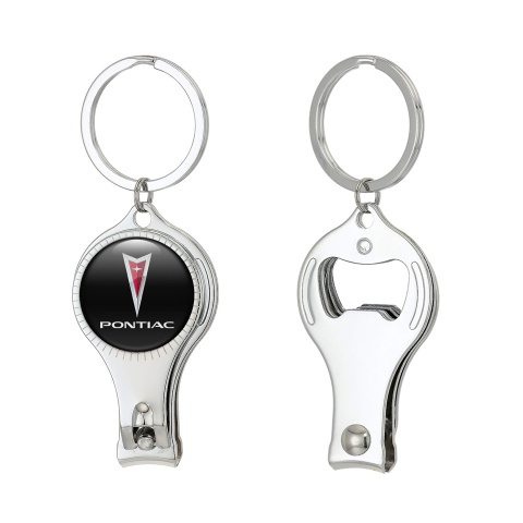 Pontiac Key Ring Nail Trimmer Classic Black Red Domed Emblem