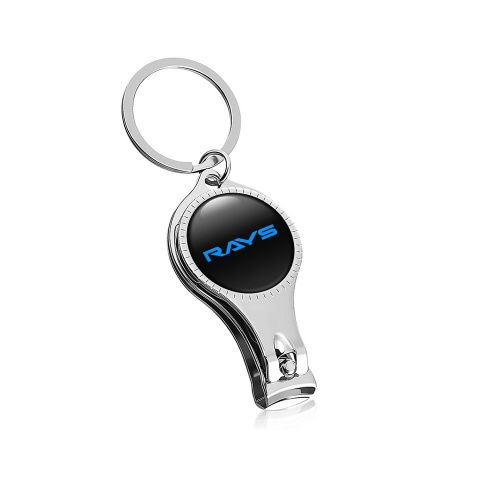 Rays Keyring Holder Fingernail Trimmer Classic Black Blue Slogan