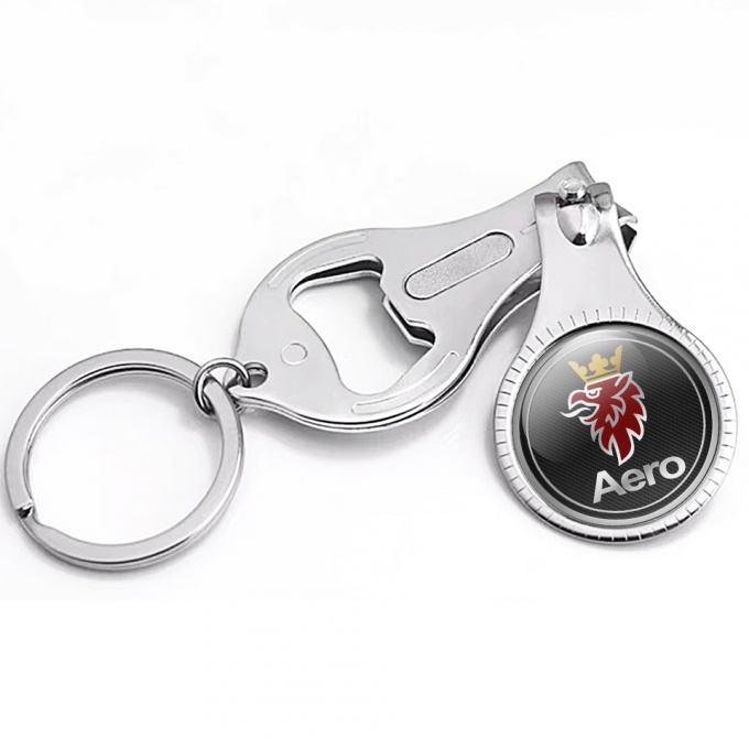 Saab Aero Key Ring Nail Clipper Dark Mesh Classic Red Griffon Design