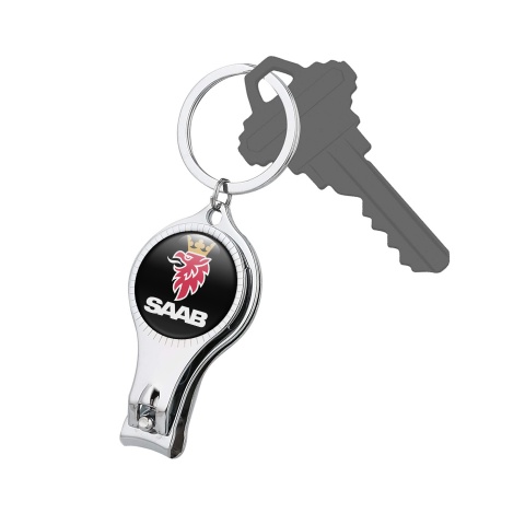 Saab Key Ring Nail Clipper Black Colorful Griffon Logo Design