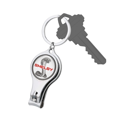 Ford Shelby Cobra Fob Chain Nail Trimmer White Black Ring Red Logo Design