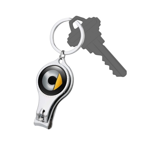 Smart Keyring Nail Trimmer Classic Silver Tint Yellow Logo Design