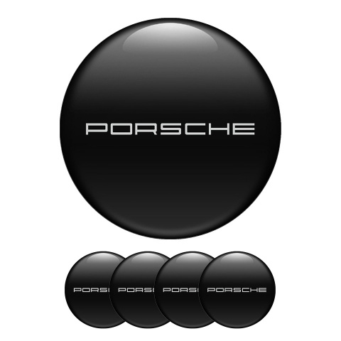 Porsche Silicone Stickers Center Hub Black