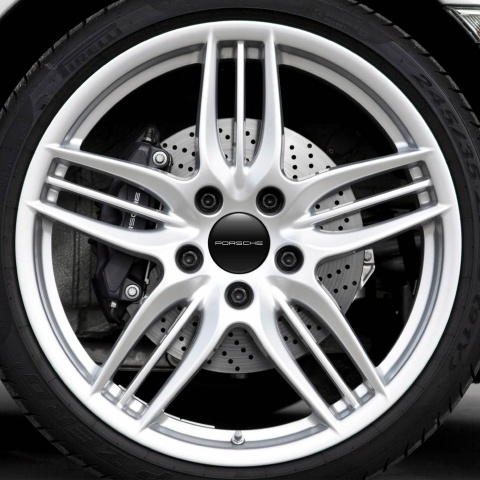 Porsche Silicone Stickers Center Hub Black