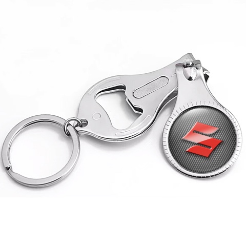 Suzuki Key Fob Nail Trimmer Light Carbon Red Tint Logo Edition
