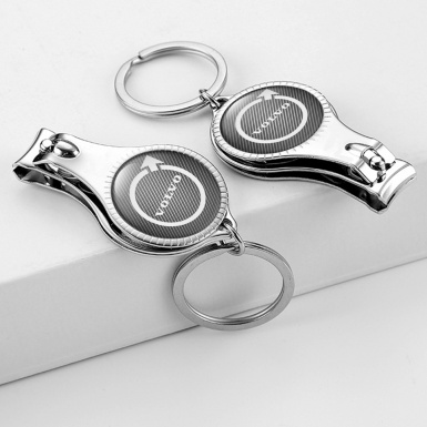 Volvo Key Fob Fingernail Trimmer Light Carbon White Domed Emblem