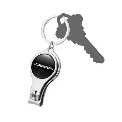 Vossen Keyring Nail Clipper Classic Black White Clean Logo Edition