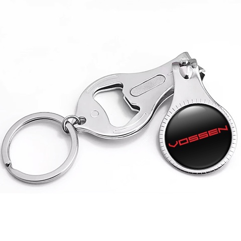 Vossen Fob Ring Fingernail Trimmer Classic Black Red Clean Slogan