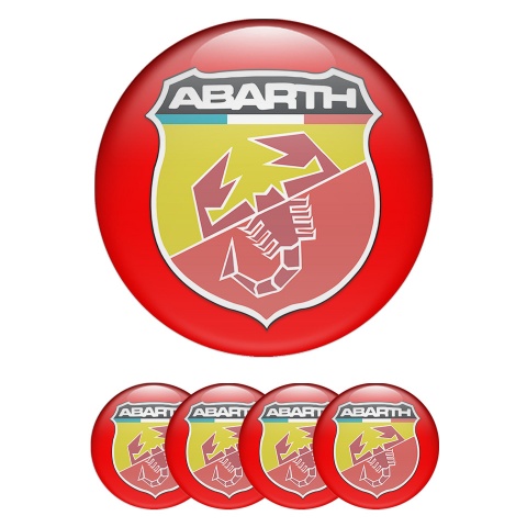Fiat Abarth Wheel Stickers Red Color Logo Edition