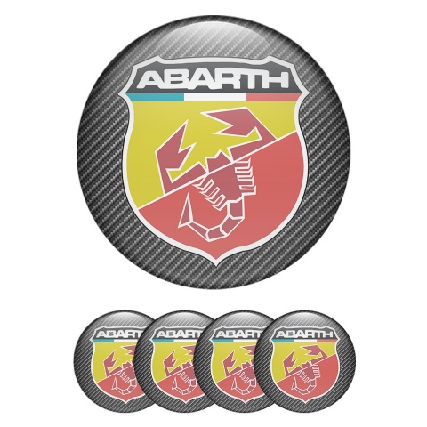 Fiat Abarth Wheel Emblems Carbon Color Shield Edition