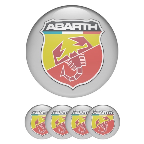 Fiat Abarth Wheel Stickers Dark Grey Color Emblem