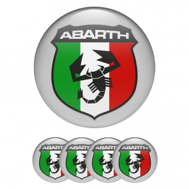 Fiat Abarth Wheel Emblem Dark Grey Italian Flag Shield