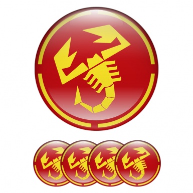 Fiat Abarth Silicone Stickers Red Yellow Design