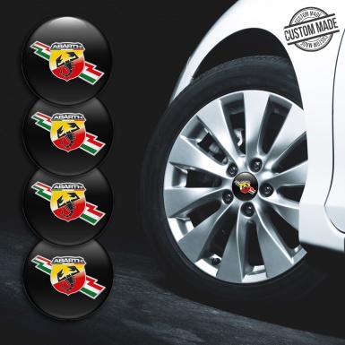 Fiat Abarth Silicone Stickers Black Color Lightning Logo