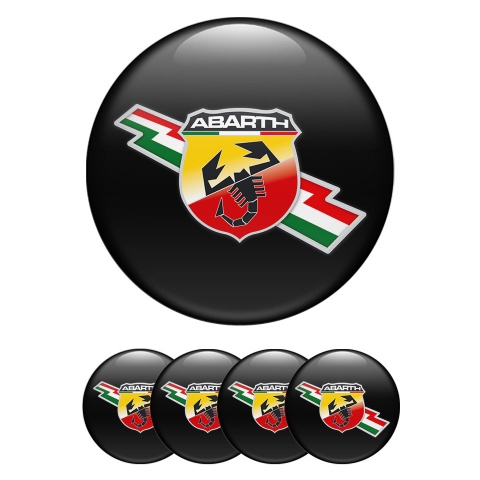 Fiat Abarth Silicone Stickers Black Color Lightning Logo