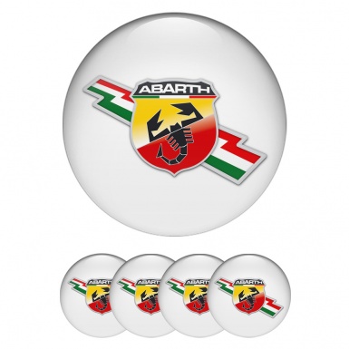 Fiat Abarth Wheel Stickers Light Grey Lightning Logo