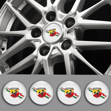 Fiat Abarth Wheel Stickers Light Grey Lightning Logo