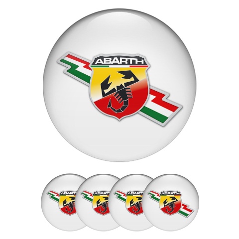 Fiat Abarth Wheel Stickers Light Grey Lightning Logo