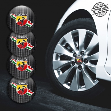 Fiat Abarth Domed Stickers Dark Mesh Lightning Emblem