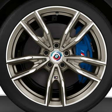 BMW Wheel Center Cap Domed Stickers White 1970