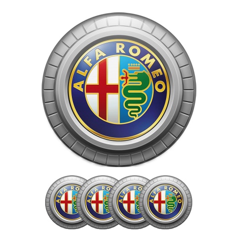 Alfa Romeo Sticker Wheel Center Hub Cap Ghostly Spirit Gray