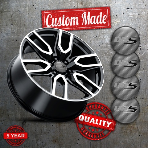 Aston Martin DBS Wheel Emblems Carbon Grey Black Logo