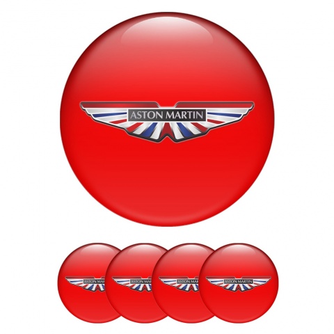 Aston Martin Silicone Stickers Red UK Colors Emblem