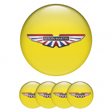Aston Martin Wheel Emblems Yellow UK Colors Logo