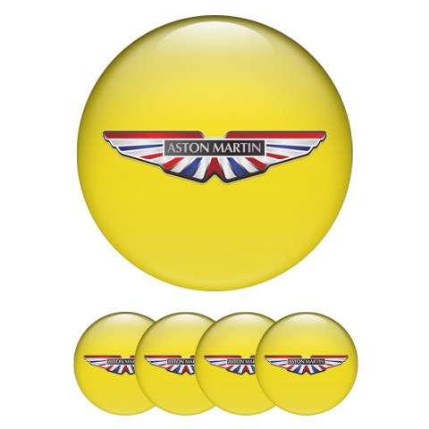 Aston Martin Wheel Emblems Yellow UK Colors Logo