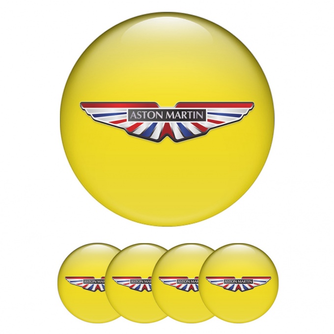Aston Martin Wheel Emblems Yellow UK Colors Logo