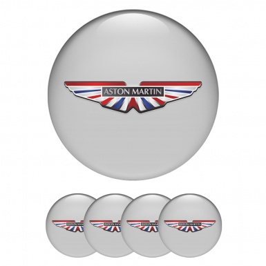 Aston Martin Wheel Stickers Light Grey UK Colors Logo