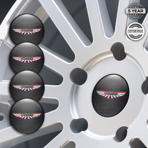 Aston Martin Wheel Emblems Dark Mesh UK Flag Design