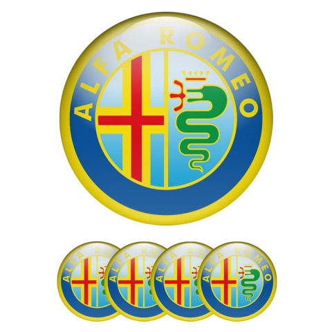 Alfa Romeo Wheel Stickers Yellow Classic Color Logo