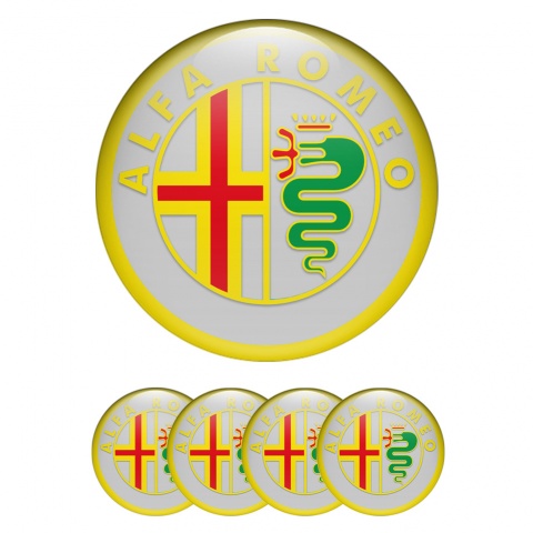 Alfa Romeo Wheel Emblem Grey Yellow Green Design