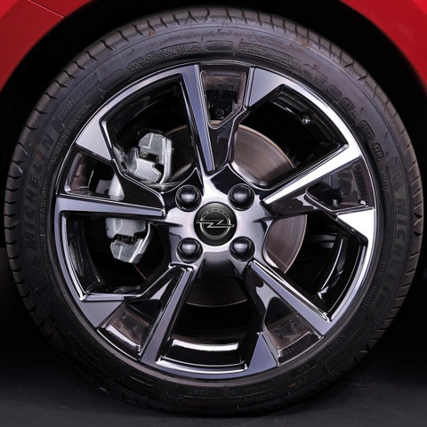 Opel Domed Stickers Wheel Center Cap Sports Series Black And Gray 